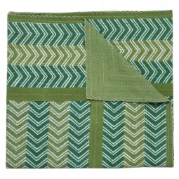 Chevron Hand Stitched Quilt - Green